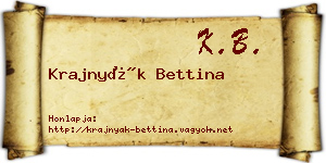 Krajnyák Bettina névjegykártya